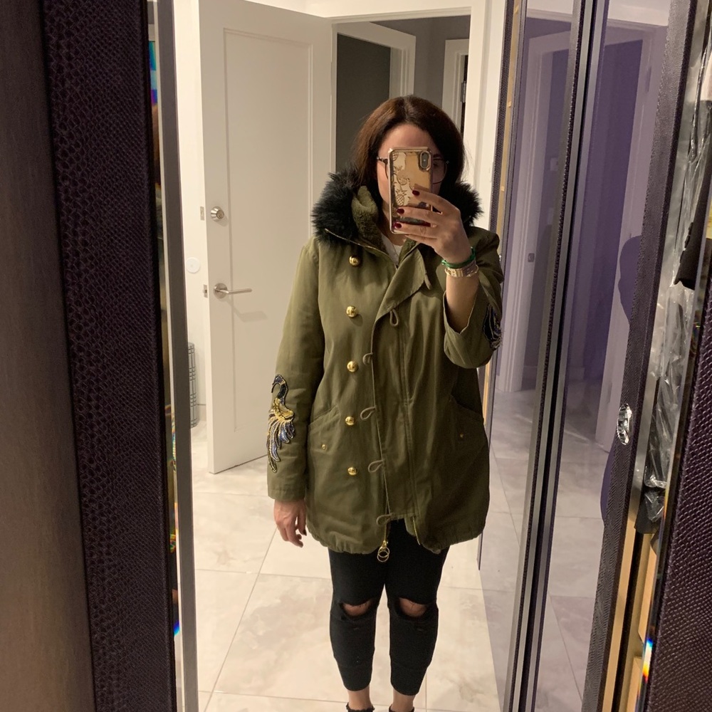 Hooded Parka with Faux fur